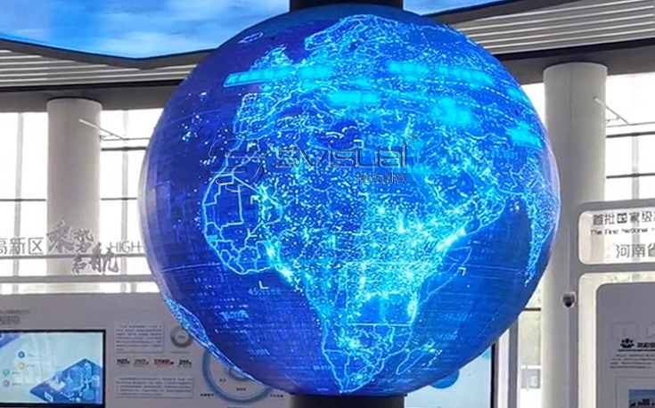 鄭州天健湖大數(shù)據(jù)產(chǎn)業(yè)園-LED穿柱球形屏